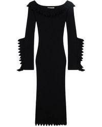 Blumarine - Ruffled Off-The-Shoulder Midi Dress - Lyst