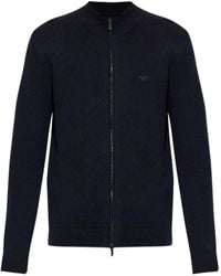 Emporio Armani - Zip-Front High-Neck Cardigan - Lyst