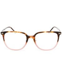 Tom Ford - Tortoiseshell-Effect Rectangle-Frame Glasses - Lyst
