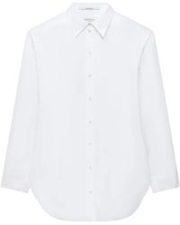 Another Tomorrow - Pleat-Back Poplin Shirt - Lyst