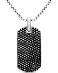 David Yurman - Sterling Chevron Diamond Tag (42Mm) - Lyst