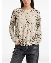 Kujten - Bandana-Print Distressed-Finish Sweater - Lyst