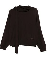 Liu Jo - Tie-Neck Rhinestone-Logo Sweatshirt - Lyst