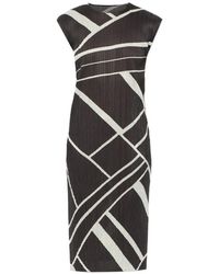 Pleats Please Issey Miyake - Robe Mi-Longue Fold Line À Design Plissé - Lyst