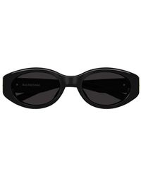 Balenciaga - Bb Logo-Plaque Oval-Frame Sunglasses - Lyst