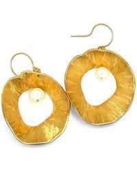 Esin Akan - Large Sea & Moon Pearl-Embellished Cutout Earrings - Lyst