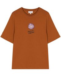 Maison Kitsuné - Floating Flower Cotton T-shirt - Lyst
