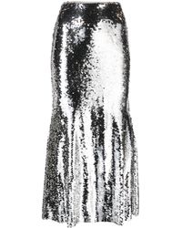 Self-Portrait - Sequined High-waisted Midi Skirt - Lyst