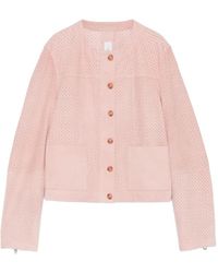 Bully - Perforated-Detail Collarless Jacket - Lyst