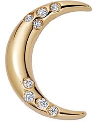 Loquet London - 18K Diamond Crescent Moon Charm - Lyst