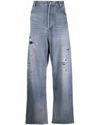 Balenciaga - Trompe L'oeil Wide-leg Jeans - Lyst