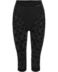 Marine Serre - Moonogram Mesh Flock Capris - Lyst