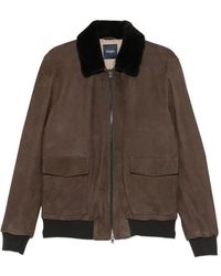 Barba Napoli - Boston Shearling-Collar Suede Jacket - Lyst