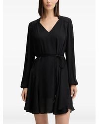 Guess - V-Neck Tie Mini Dress - Lyst