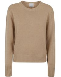 Allude - Crew-Neck Ribbed-Trim Sweater - Lyst