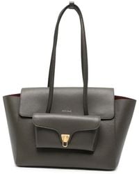 Coccinelle - Sac Porté Épaule En Cuir À Détail De Logo - Lyst