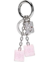 Ganni - Logo-Plaque Dice Keyring - Lyst