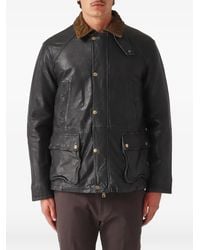 The Jack Leathers - Balmoral Corduroy-Collar Leather Jacket - Lyst