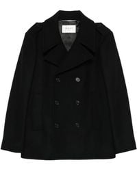 Saint Laurent - Double-Breasted Cupro Coat - Lyst