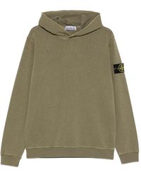 Stone Island - Logo Cotton Hoodie - Lyst