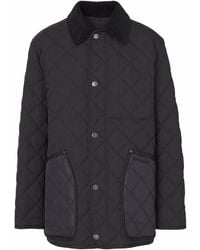 Burberry - Corduroy-collar Quilted Jacket - Lyst