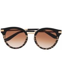 Dolce & Gabbana - Tortoiseshell Round-frame Sunglasses - Lyst