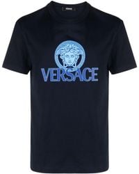 Versace - T Shirt Con Stampa Medusa - Lyst