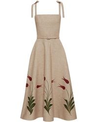 Oscar de la Renta - Canvas-Kleid mit Tulpen-Print - Lyst