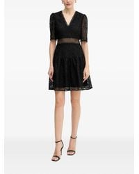 Morgan - Robe Courte En Dentelle À Col V - Lyst