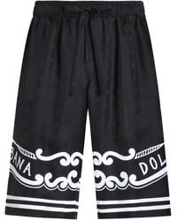 Dolce & Gabbana - Bermudas Aus Seide Mit Details Im Bandana-Print - Lyst