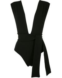 Haight - Tie-Up Plunging Neck One-Piece - Lyst