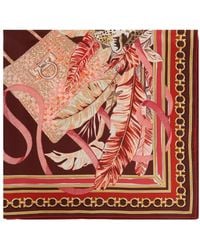 Ferragamo - Feline Print Silk Foulard - Lyst