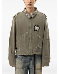 Protocol Index - Studded Distressed Shirt Jacket - Lyst