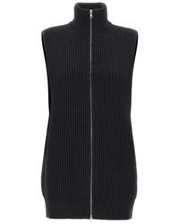 MM6 by Maison Margiela - Ribbed-Knit Zip-Up Vest - Lyst