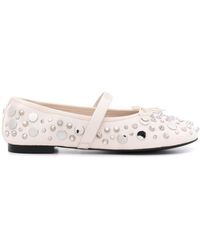 Maje - Studded Leather Ballerina Shoes - Lyst