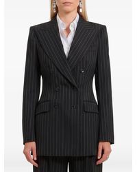 Dolce & Gabbana - Double-Breasted Chalk-Stripe Jacket - Lyst