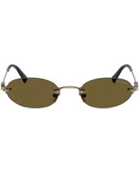 Miu Miu - Logo-Detail Oval-Frame Sunglasses - Lyst