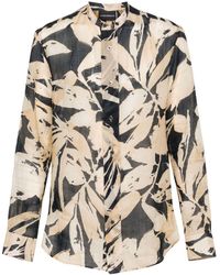 Emporio Armani - Camisa de tejido cambray con estampado floral - Lyst