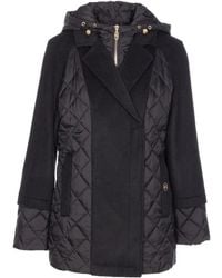 Liu Jo - Quilted Short Coat With Hood - Lyst