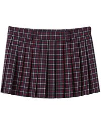 Miu Miu - Checked Wool Miniskirt - Lyst
