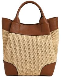 Poche Paris - Woven Leather-Trim Tote Bag - Lyst