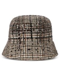 Brunello Cucinelli - Water-Resistant Checked Alpaca And Wool Bucket Hat With Dazzling Degradé Embroidery Hat - Lyst
