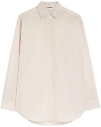 Jil Sander - Camisa De Muselina De Algodón Con Múltiples Capas En El Cuello - Lyst