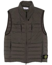 Stone Island - Quilted Logo-Patch Gilet - Lyst
