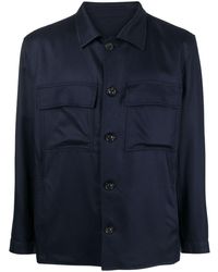 Lardini - Gabardine Satin Shirt Jacket - Lyst