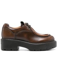 Miu Miu - Logo-Patch Leather Loafers - Lyst