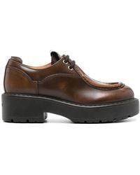 Miu Miu - Logo-Patch Leather Loafers - Lyst