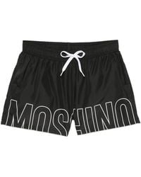 Moschino - Logo-Print Drawstring Swim Shorts - Lyst