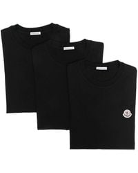 Moncler - Logo-patch Cotton T-shirt (pack Of 3) - Lyst