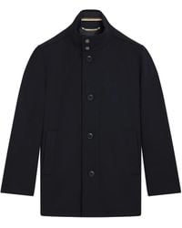 BOSS - High-Neck Single-Breasted Coat - Lyst